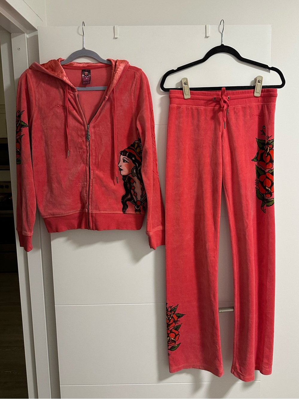 Ed Hardy Y2K Velour Matching Track Suit